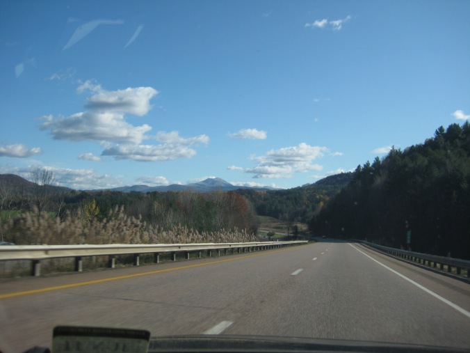 Mountains viewed from a highway